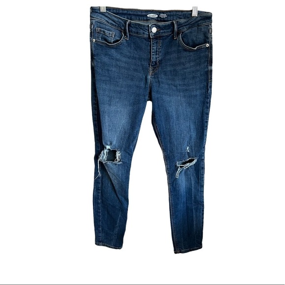 Old Navy Rockstar Mid Rise Distressed Denim Jeans - Picture 2 of 9